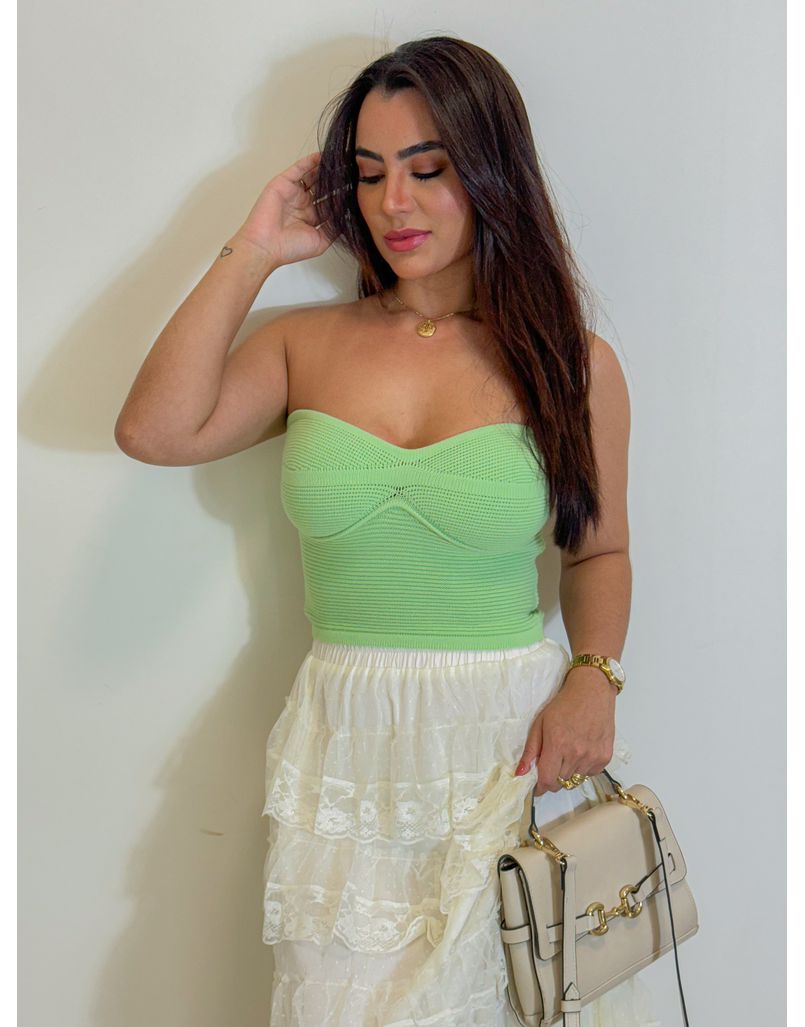 Cropped Tricot Érica Verde - Loja La Mina 