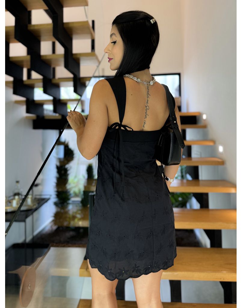 Vestido Linho Laise Roma Preto