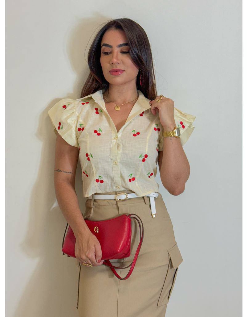 Camisa Cereja Manteiga - Loja La Mina 