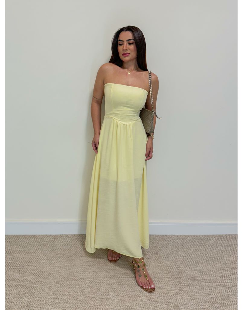 Vestido Tomara Que Caia Aline Amarelo - Loja La Mina 