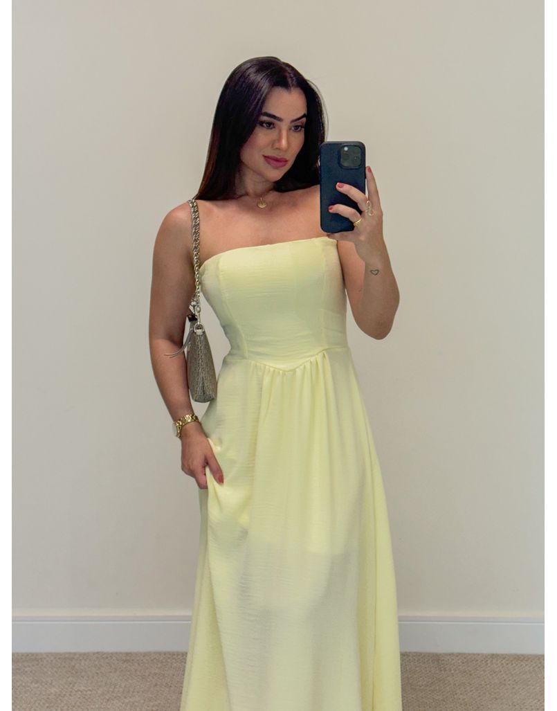 Vestido Tomara Que Caia Aline Amarelo