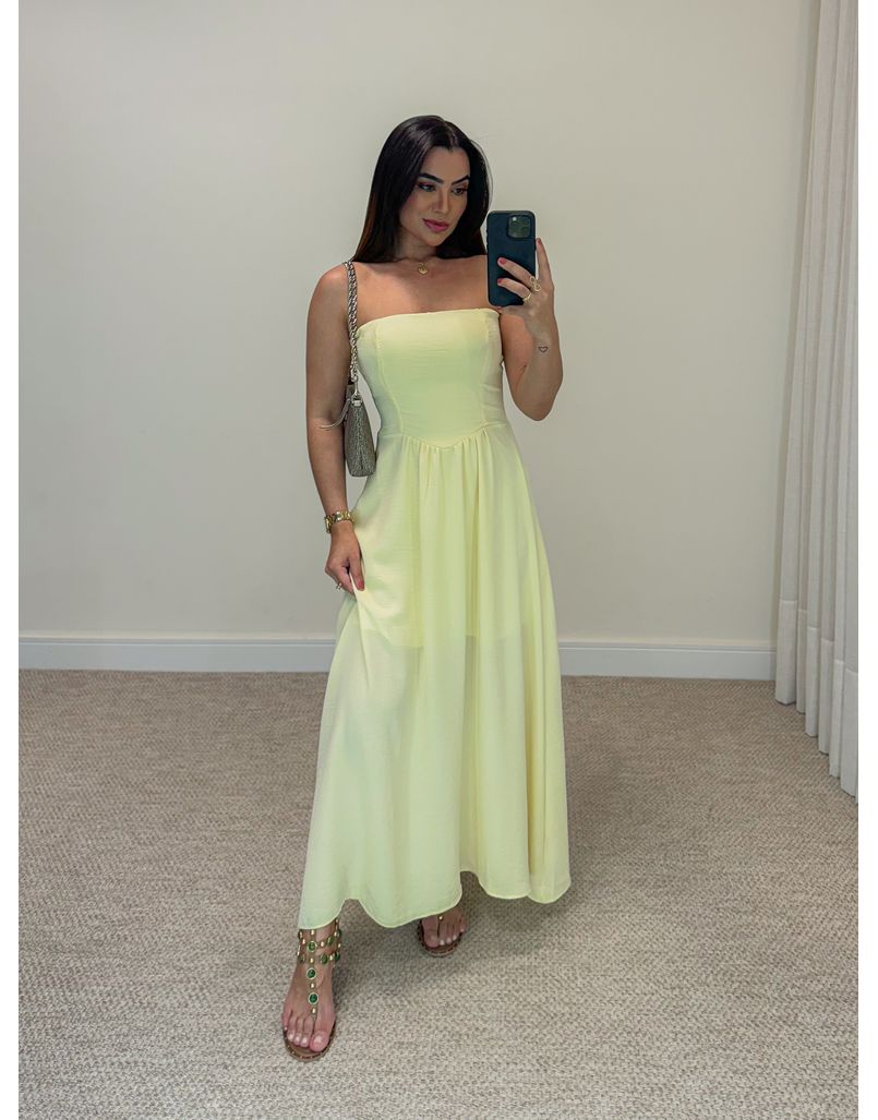 Vestido Tomara Que Caia Aline Amarelo