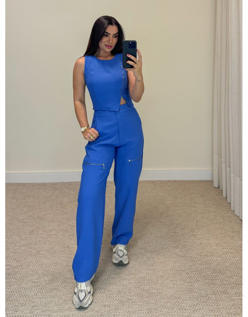 Conjunto Zíper Lilian Azul - Loja La Mina 