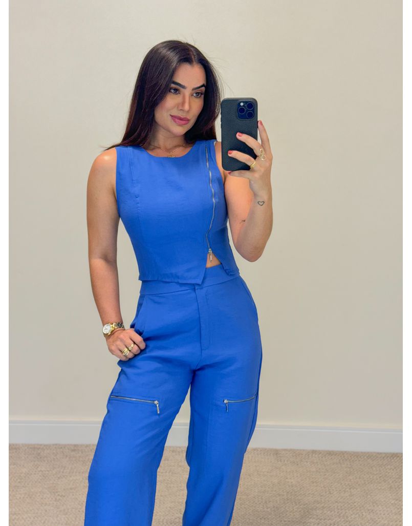 Conjunto Zíper Lilian Azul