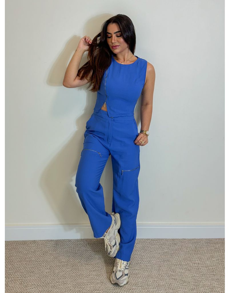 Conjunto Zíper Lilian Azul