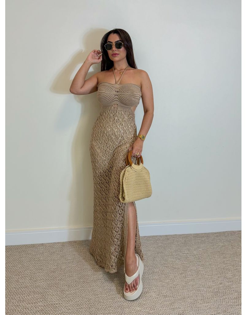 Vestido Tricot Sereia Avelã