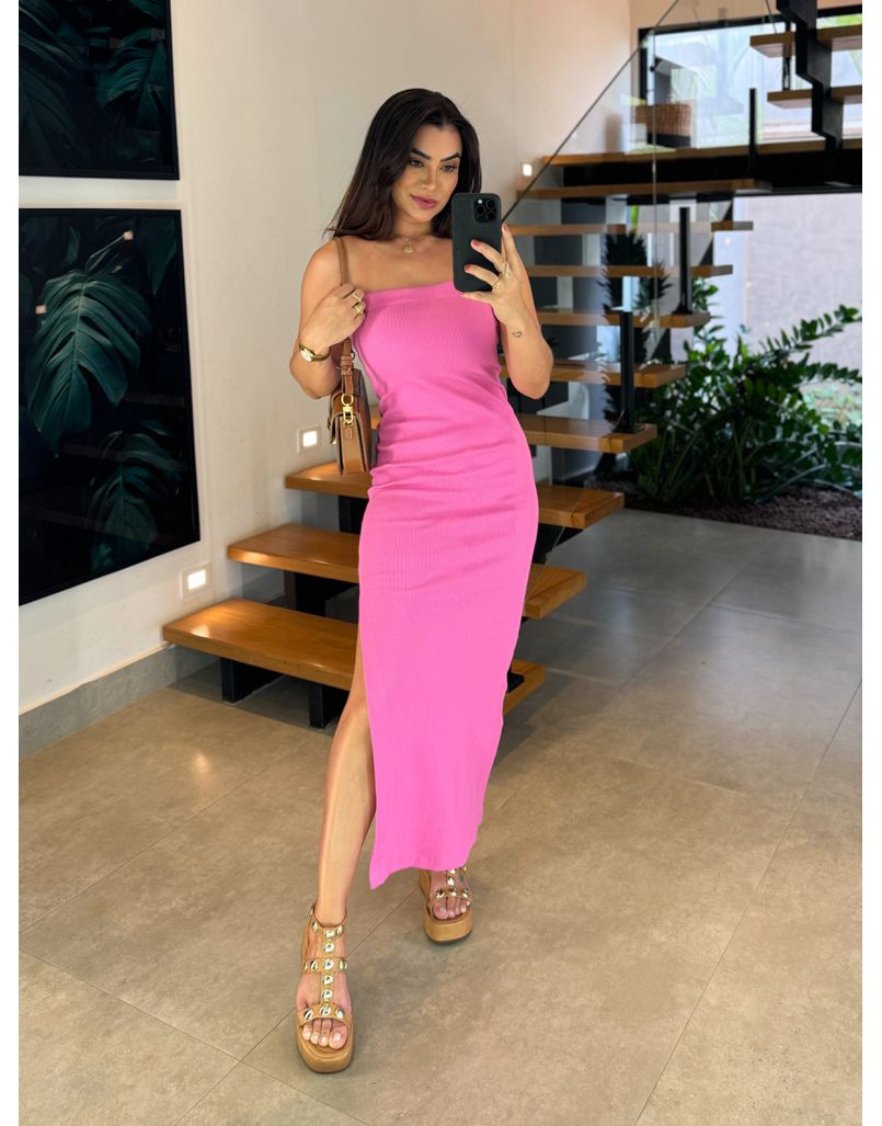 Vestido Liso Tomara Que Caia Rosa - Loja La Mina 