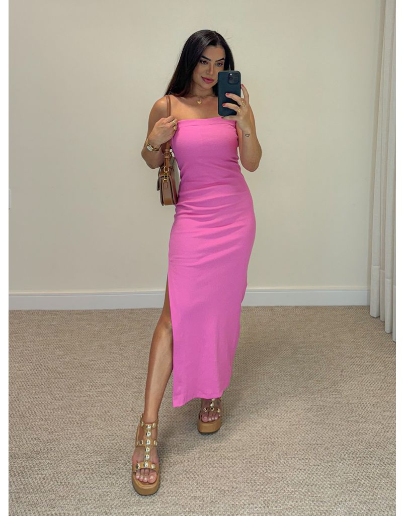 Vestido Liso Tomara Que Caia Rosa