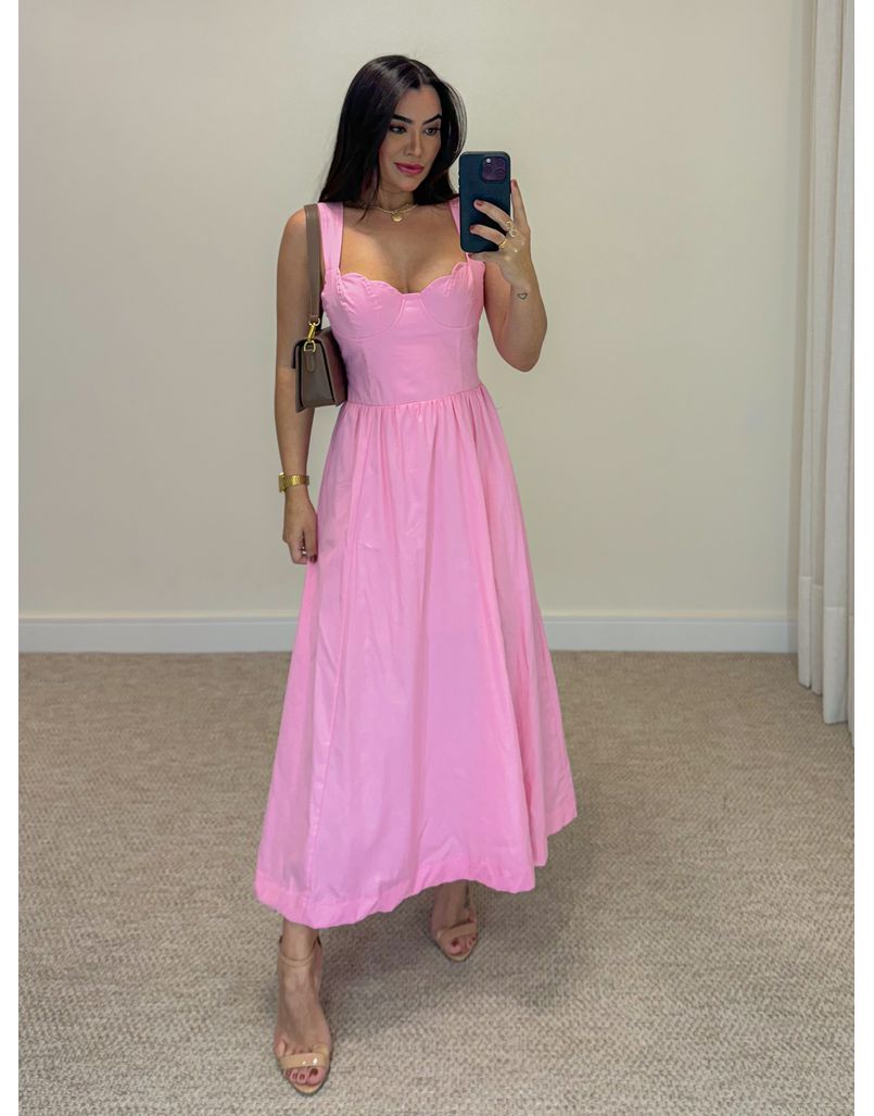 Vestido Meia Taça Florença Rosa