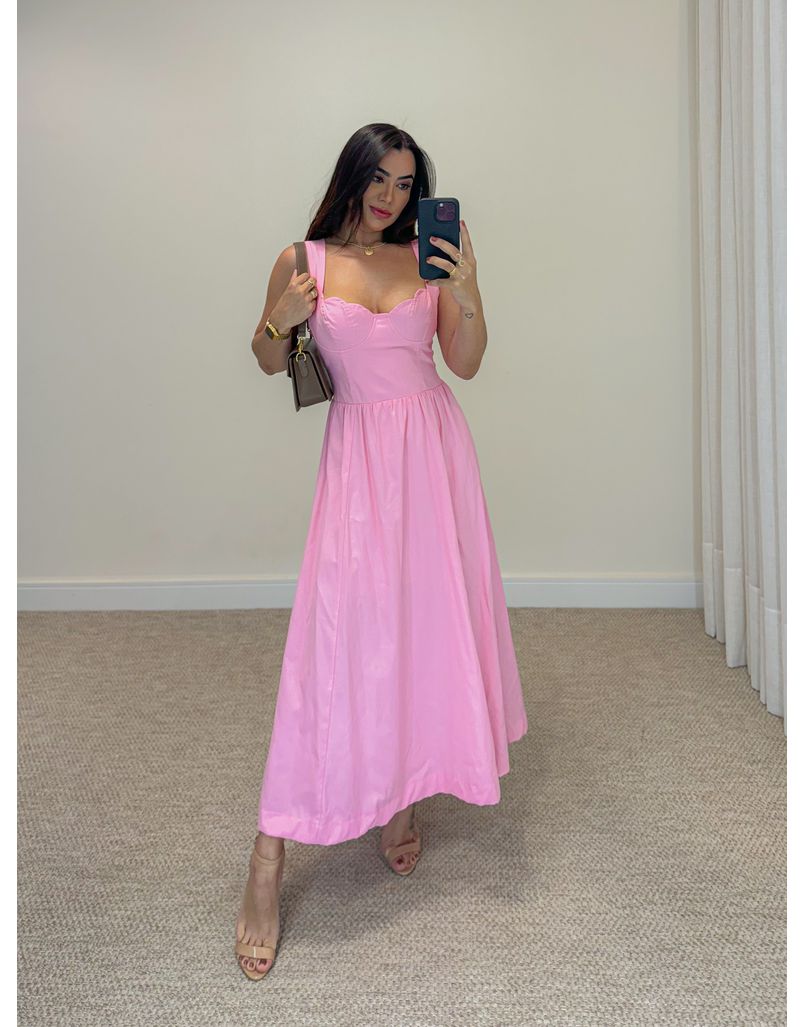 Vestido Meia Taça Florença Rosa