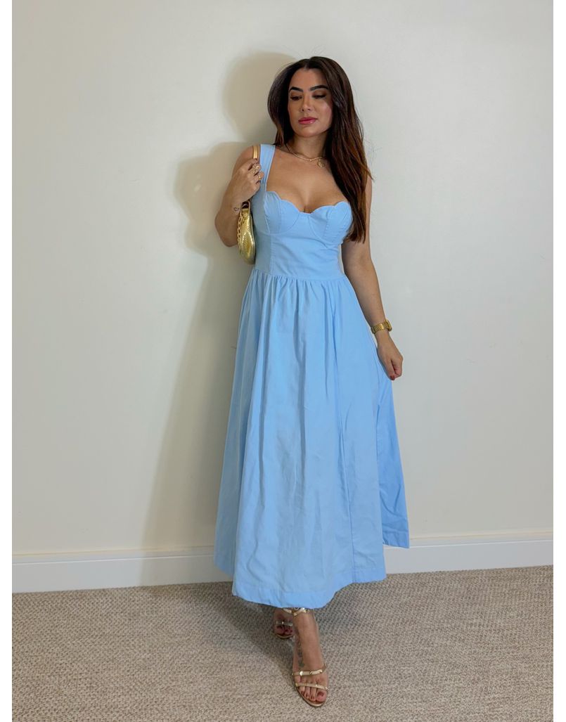 Vestido Meia Taça Florença Azul - Loja La Mina 