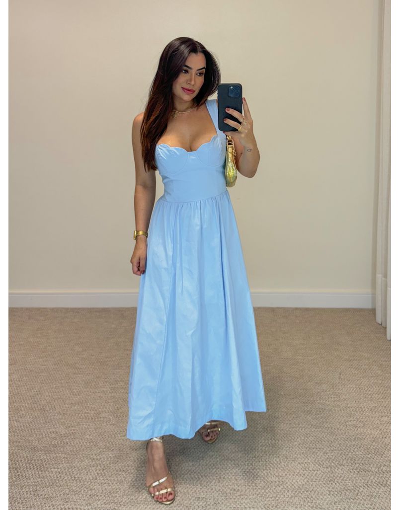 Vestido Meia Taça Florença Azul