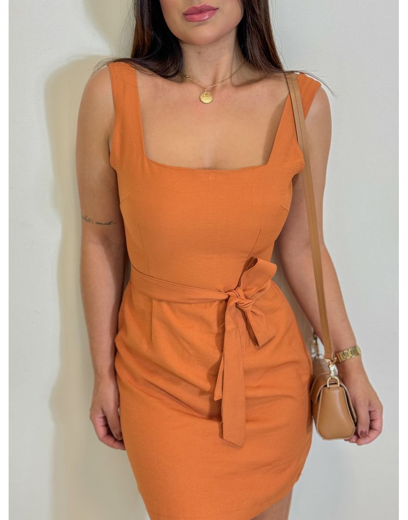 Vestido Alça Camile Caramelo