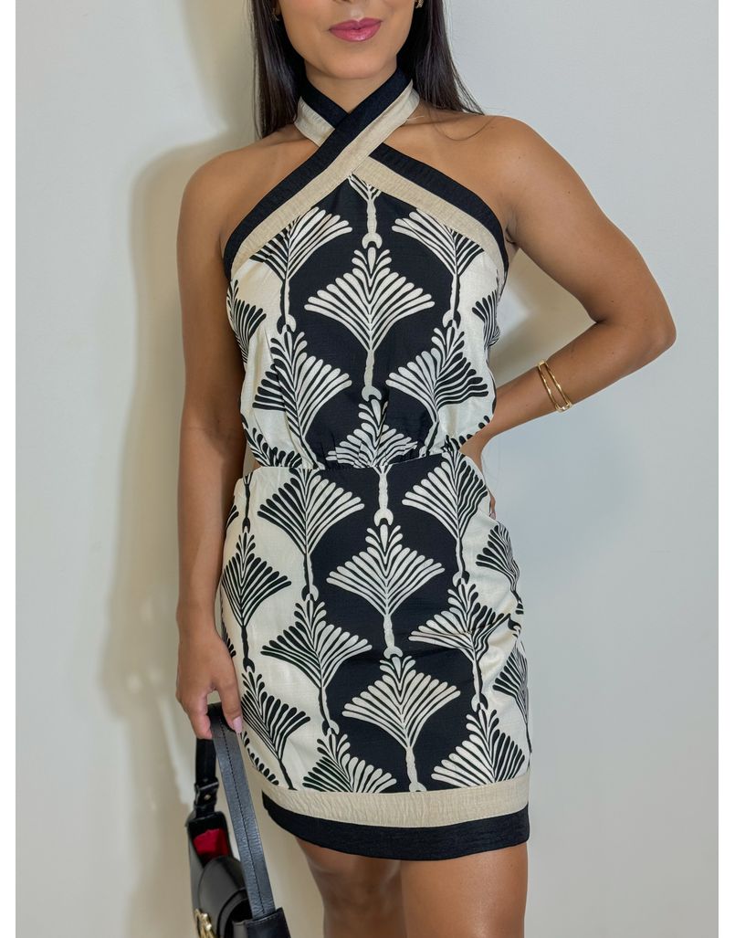 Vestido Estampado Ingrid Preto