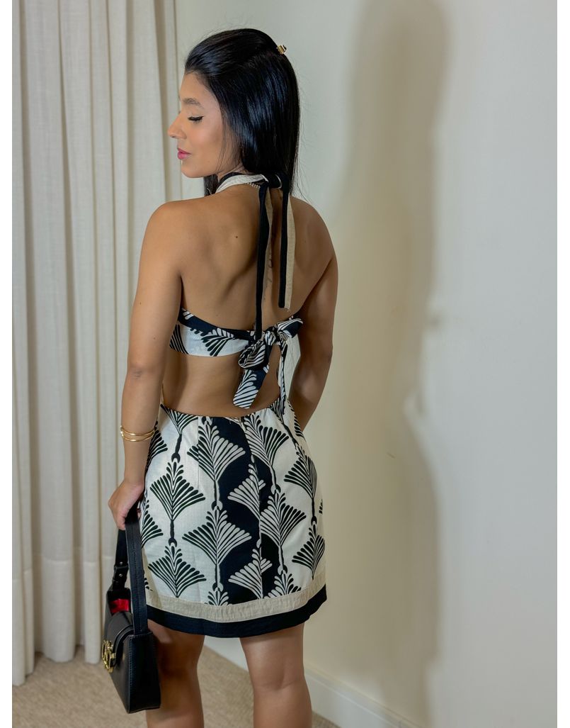 Vestido Estampado Ingrid Preto