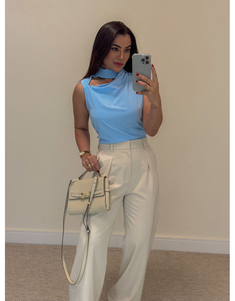Blusa Eliana Azul Bebê - Loja La Mina 