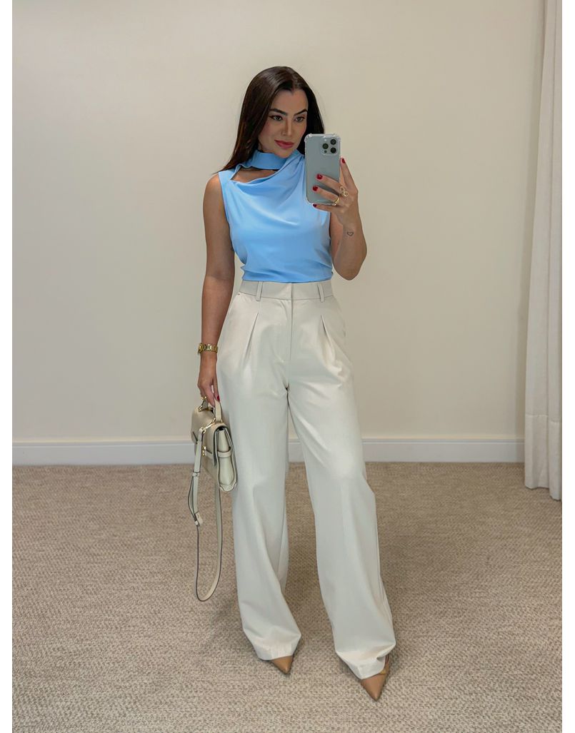 Calça Reta Premium Areia
