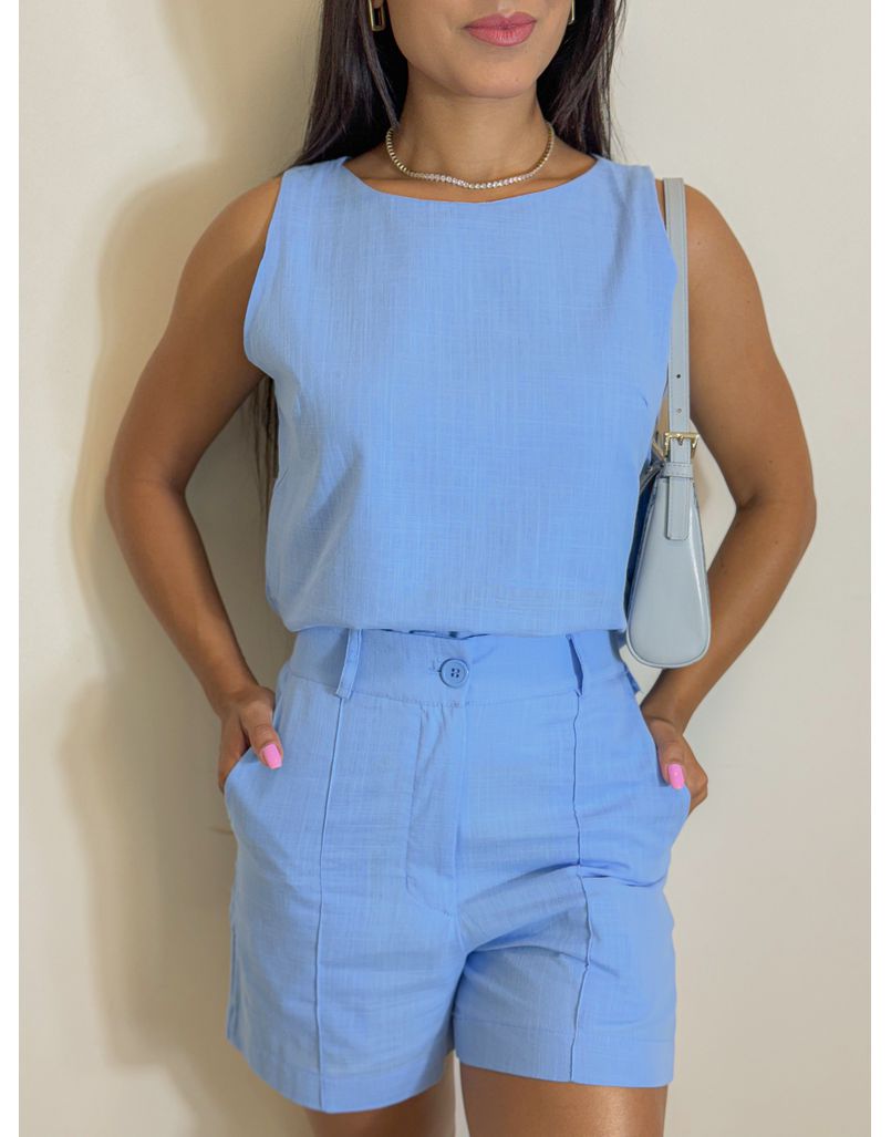 Conjunto Linho Viviane Azul 