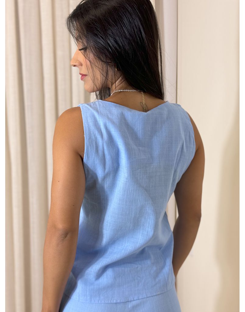 Conjunto Linho Viviane Azul 