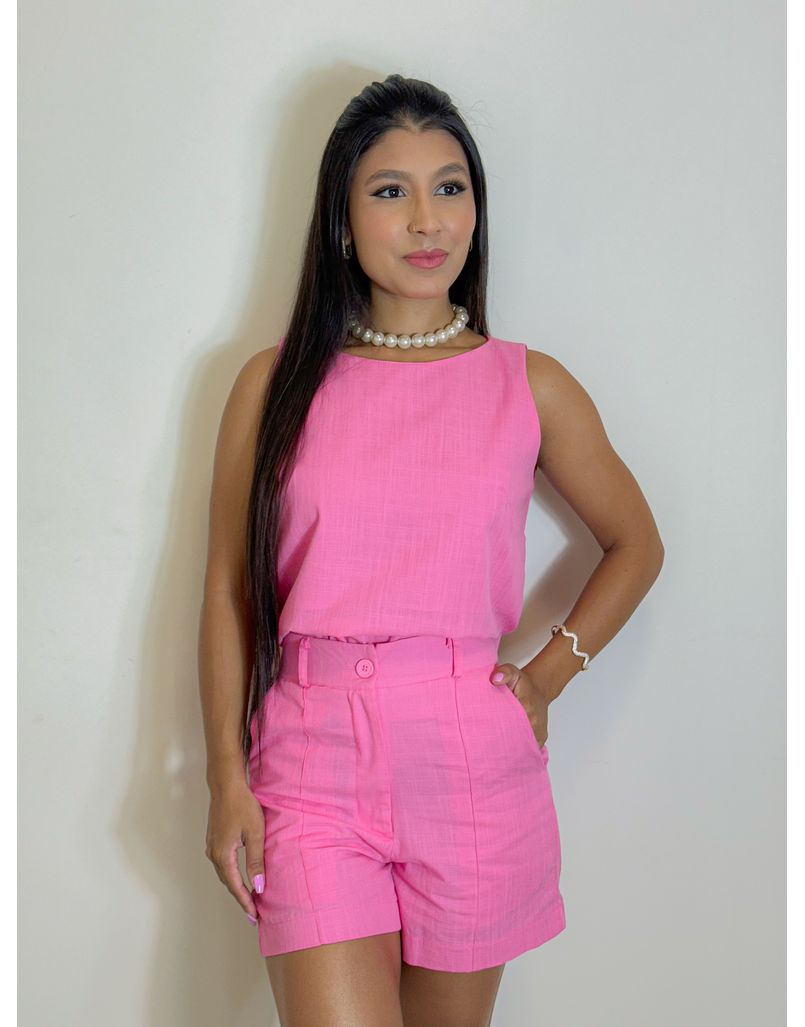 Conjunto Linho Viviane Rosa - Loja La Mina 