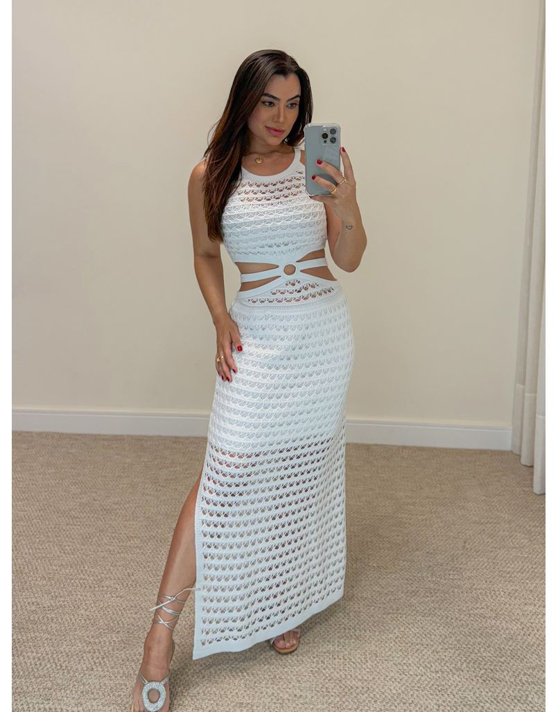 Vestido Rendado Mirela Branco 