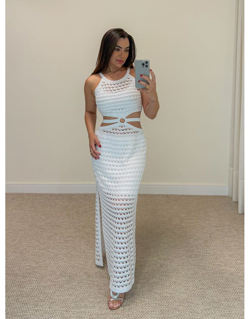 Vestido Rendado Mirela Branco 