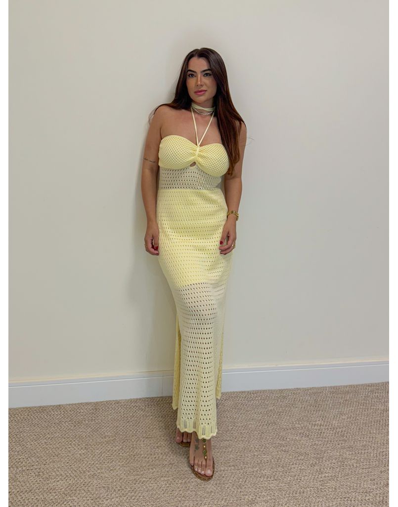 Vestido Crochê Milena Amarelo