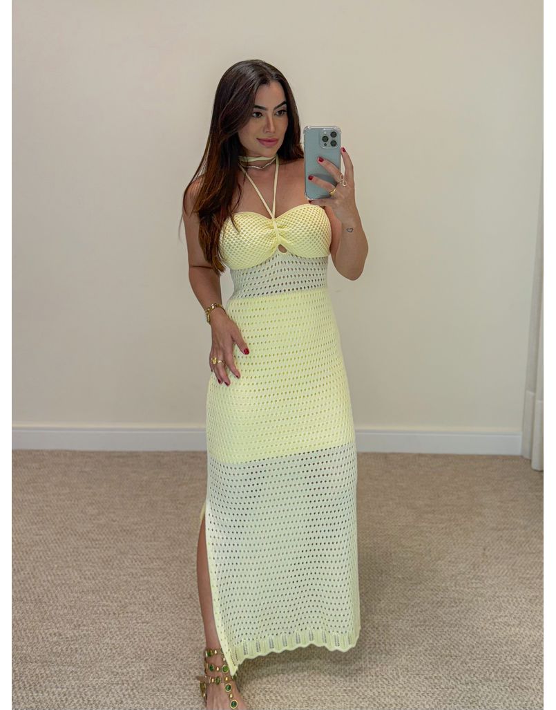 Vestido Crochê Milena Amarelo