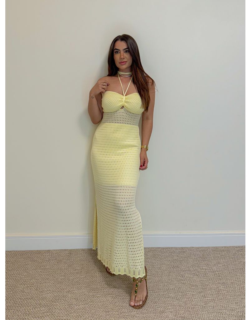 Vestido Crochê Milena Amarelo