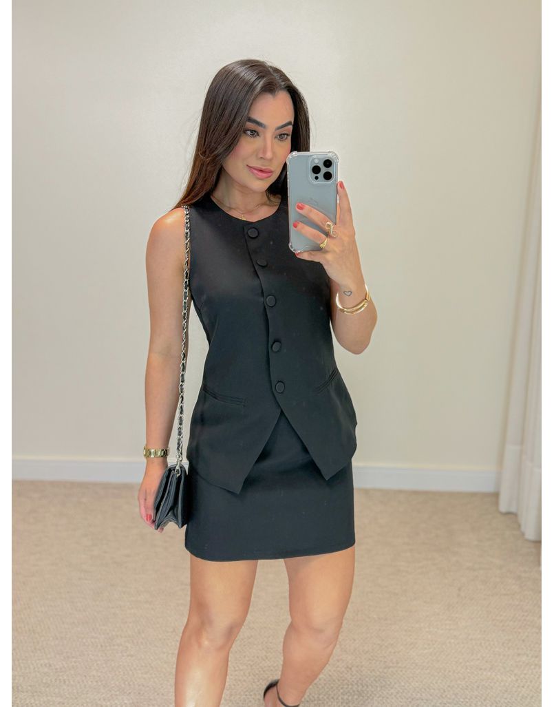 Conjunto Saia Vera Preto - Loja La Mina 