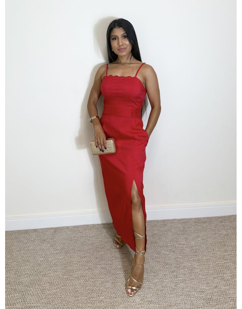 Vestido Midi Emilia Vermelho