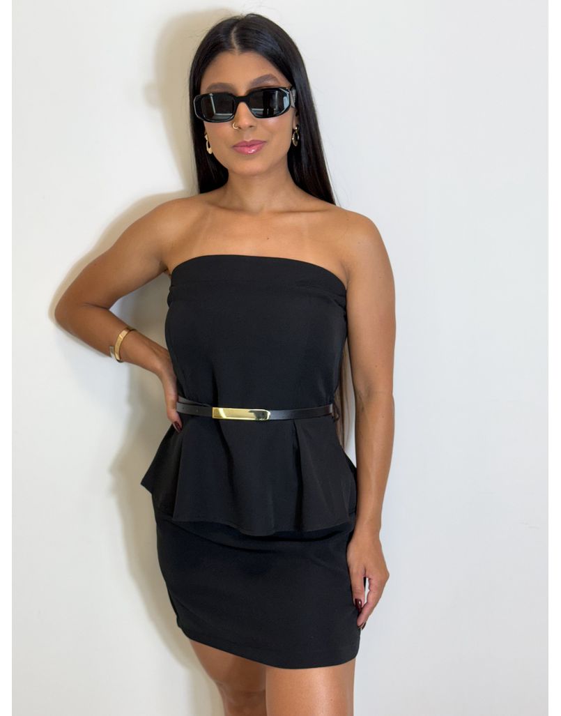 Conjunto Saia Catarina Preto