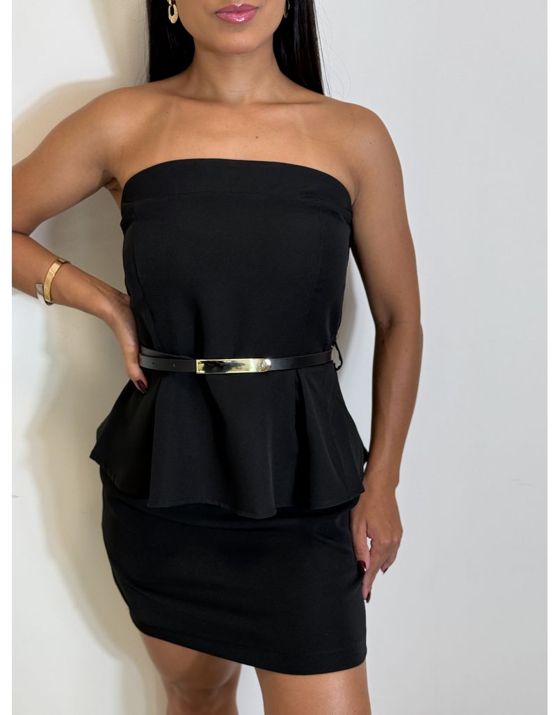 Conjunto Saia Catarina Preto