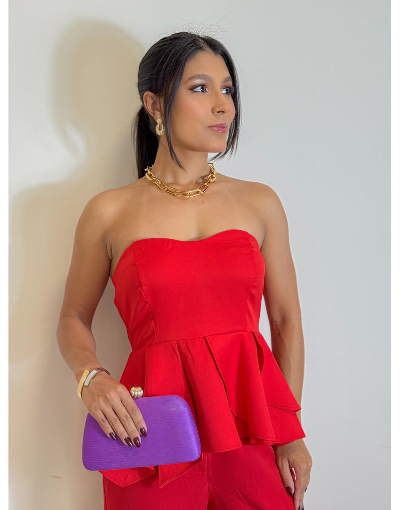 Blusa Tomara Que Caia Laysa Vermelha - Loja La Mina 