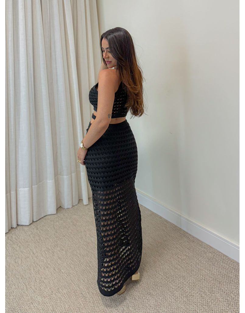 Vestido Rendado Mirela Preto