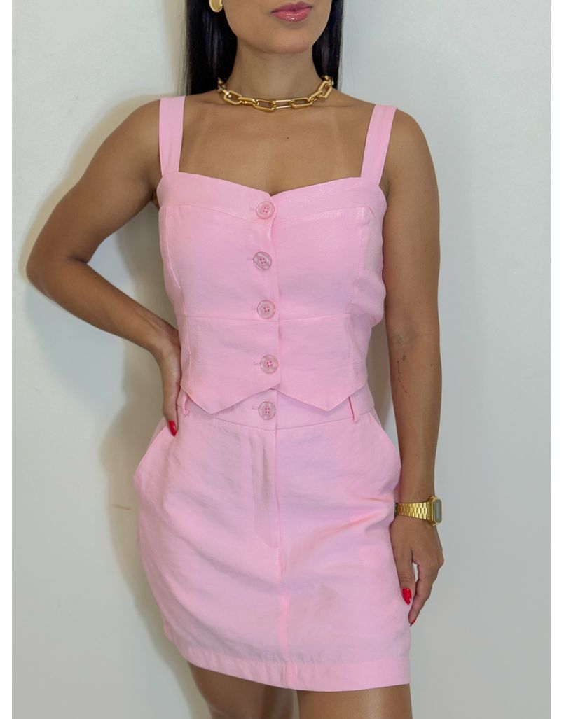 Conjunto Saia Tereza Rosa