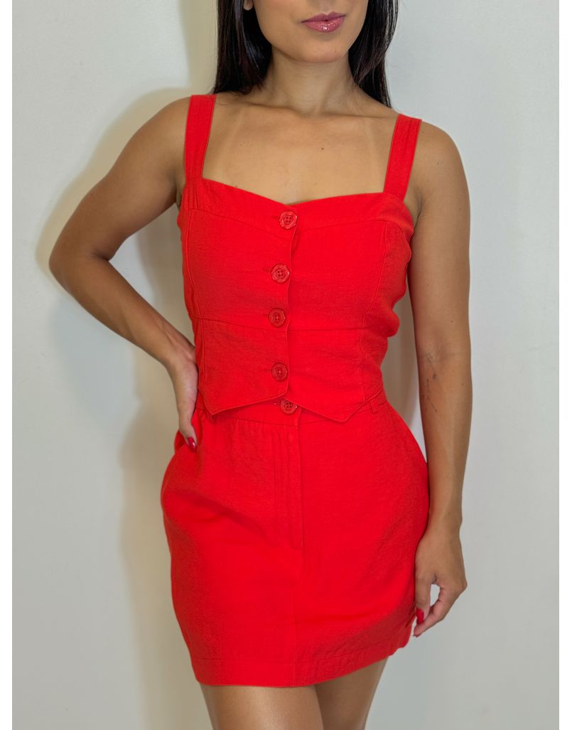 Conjunto Saia Tereza Vermelho
