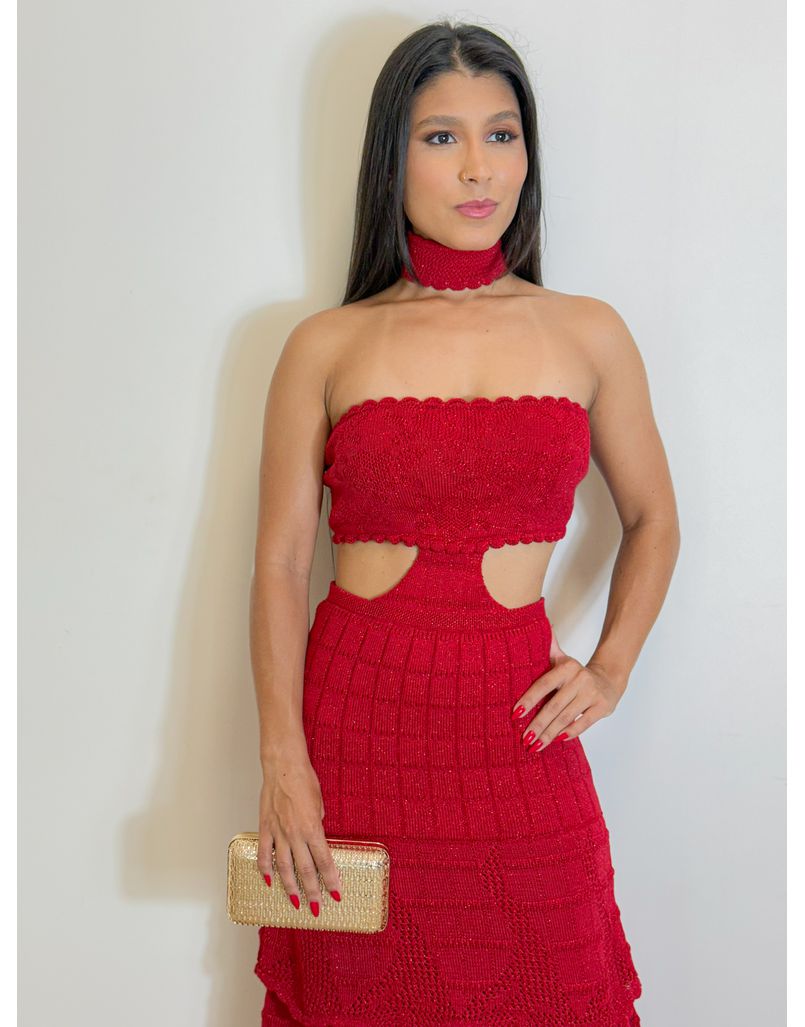 Vestido Tricot Adriele Vermelho