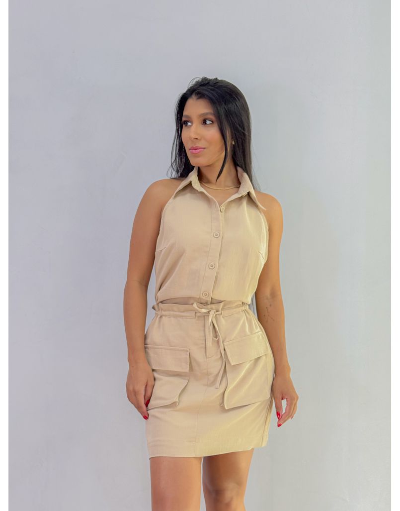 Blusa Deborah Cáqui - Loja La Mina 