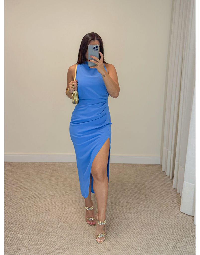 Vestido Midi Fabricia Azul