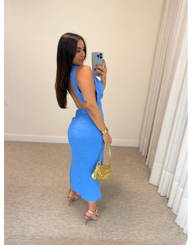 Vestido Midi Fabricia Azul