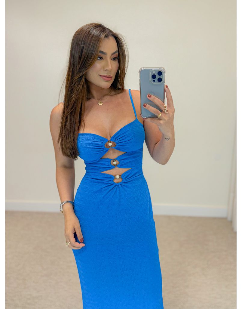 Vestido Midi Paula Azul