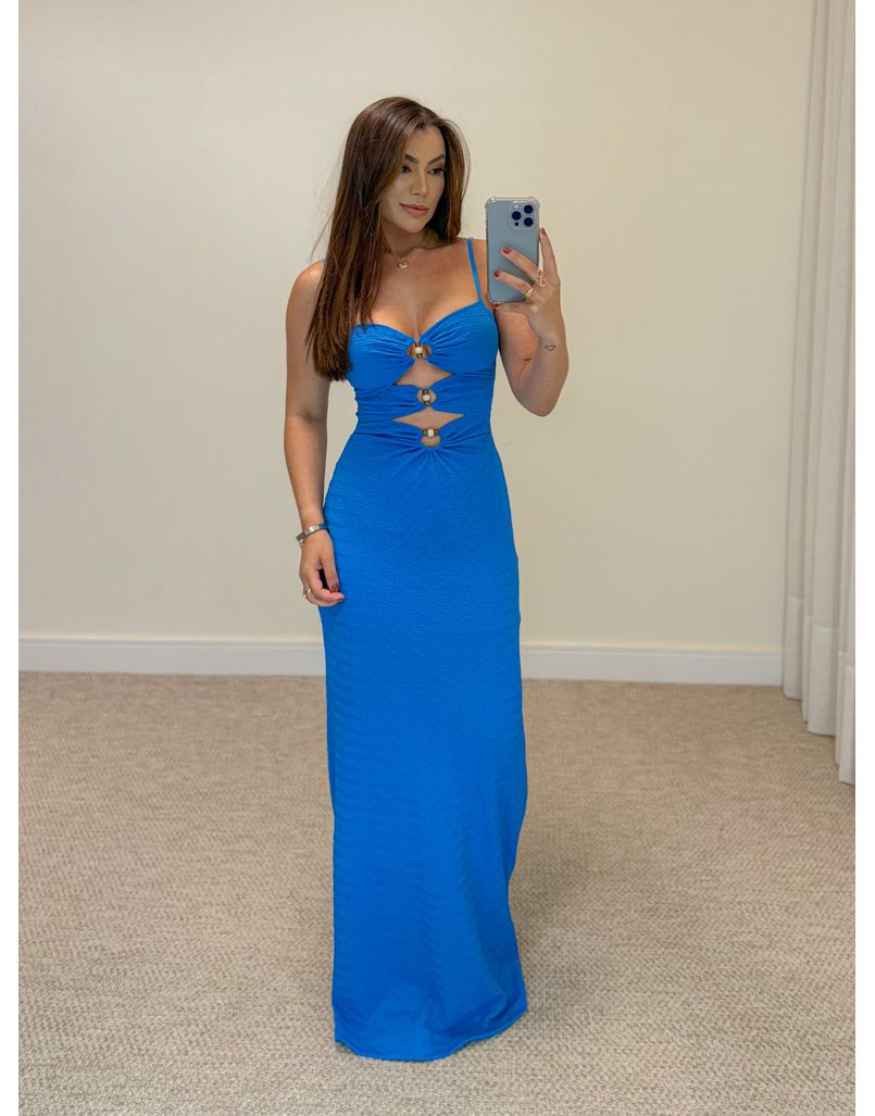 Vestido Midi Paula Azul