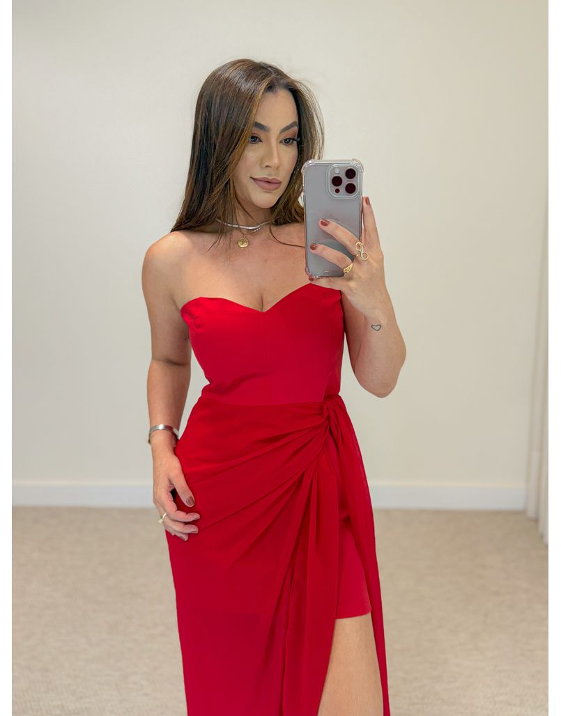 Vestido Amarração Tamires Vermelho