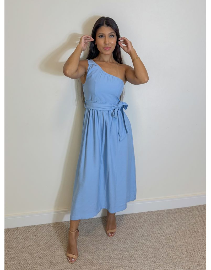 Vestido Midi Ariela Azul - Loja La Mina 