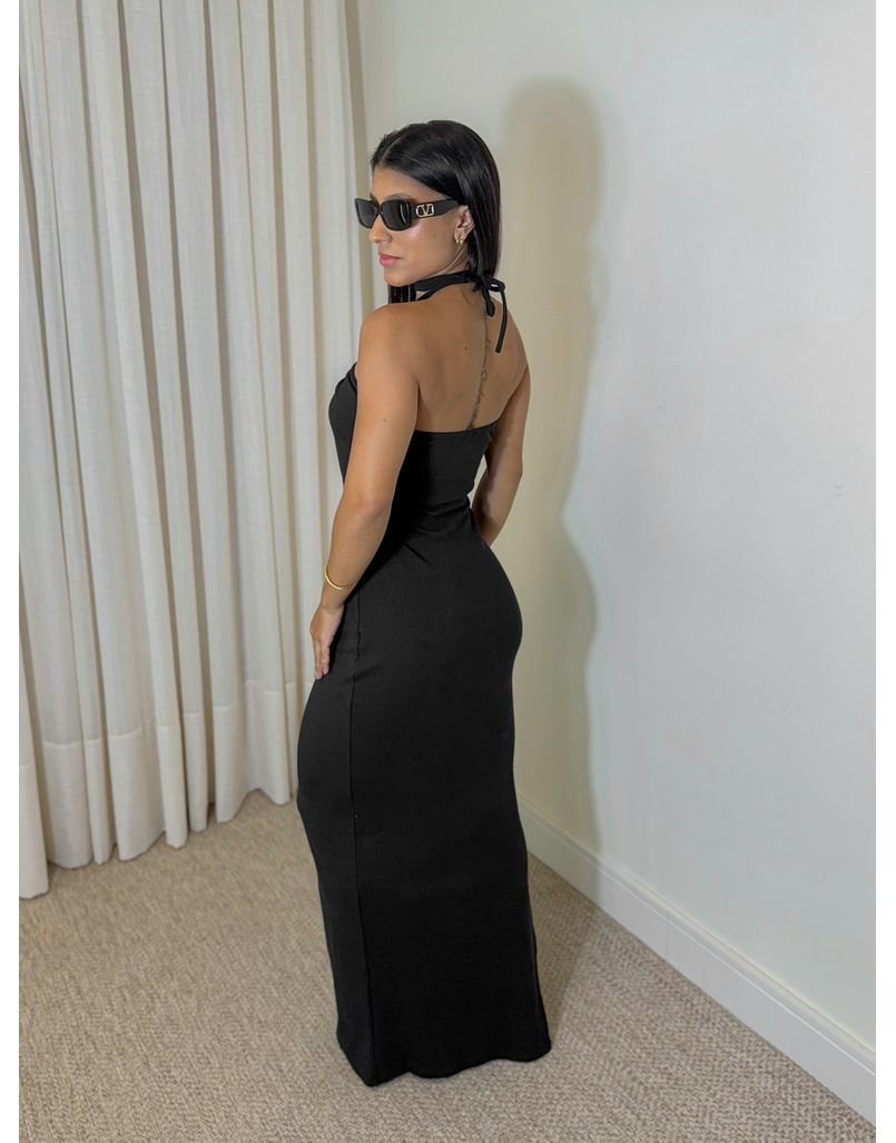 Vestido Canelado Cintia Preto