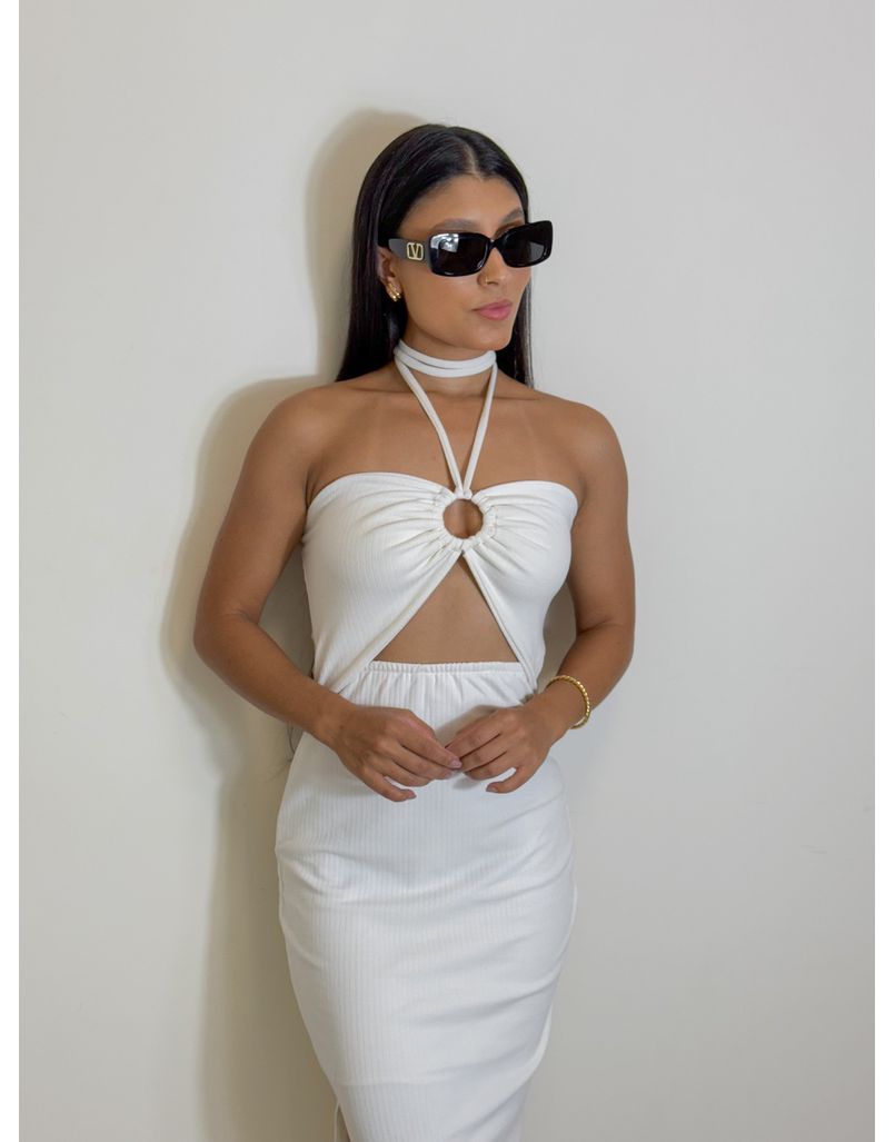 Vestido Canelado Cintia Off