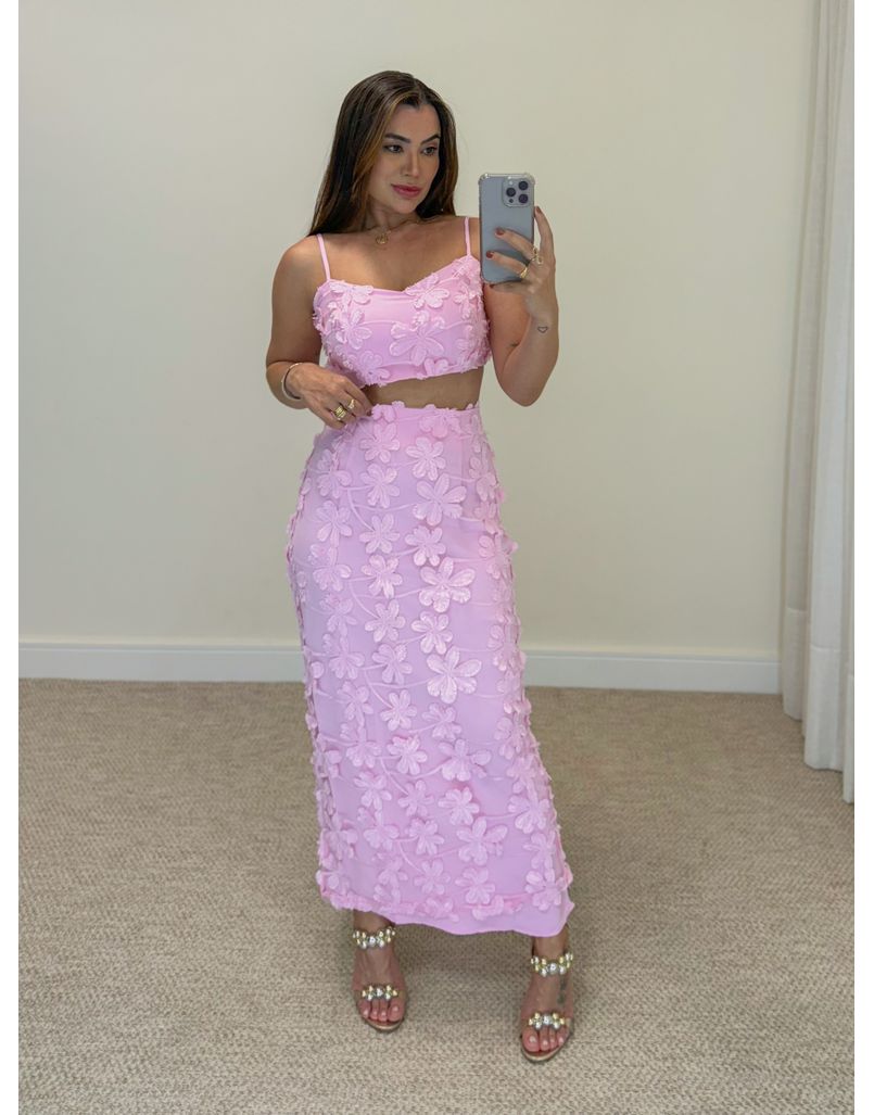Conjunto Flowers Natasha Rosa