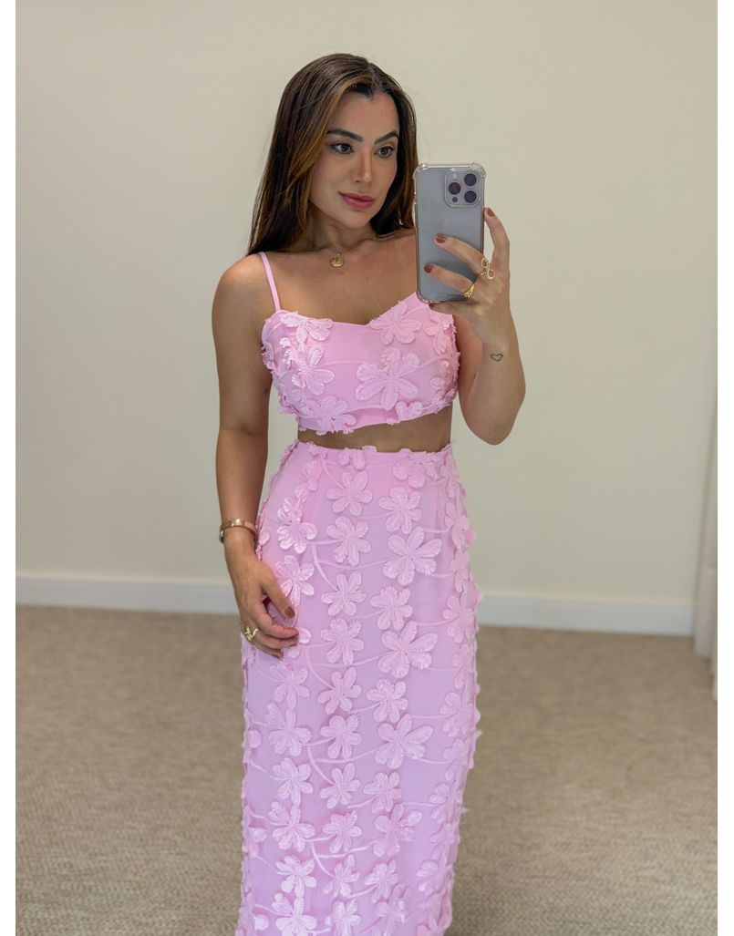 Conjunto Flowers Natasha Rosa