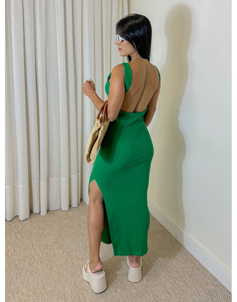 Vestido Canelado Havana Verde